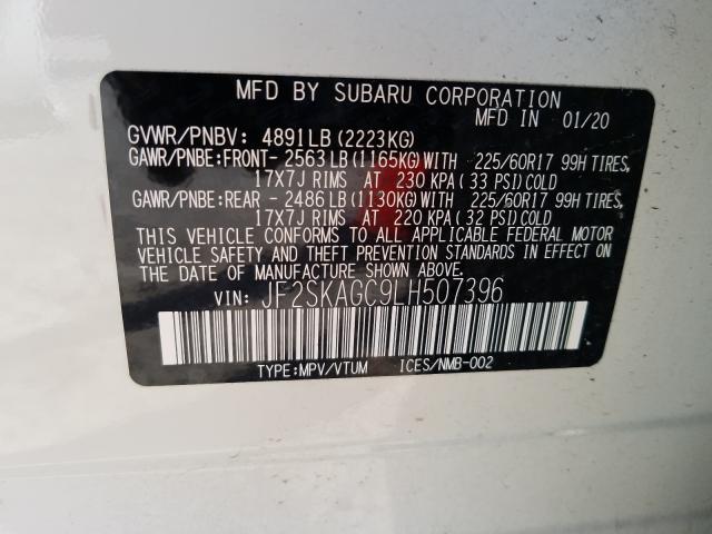 2020 SUBARU FORESTER P JF2SKAGC9LH507396