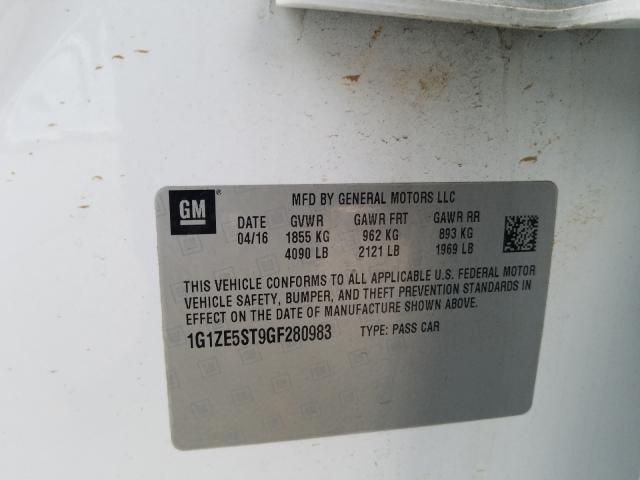 2016 CHEVROLET MALIBU LT 1G1ZE5ST9GF280983