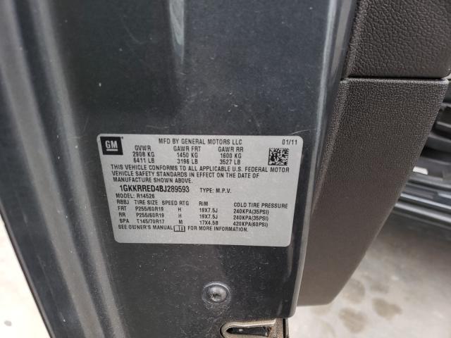 2011 GMC ACADIA SLT 1GKKRRED4BJ289593