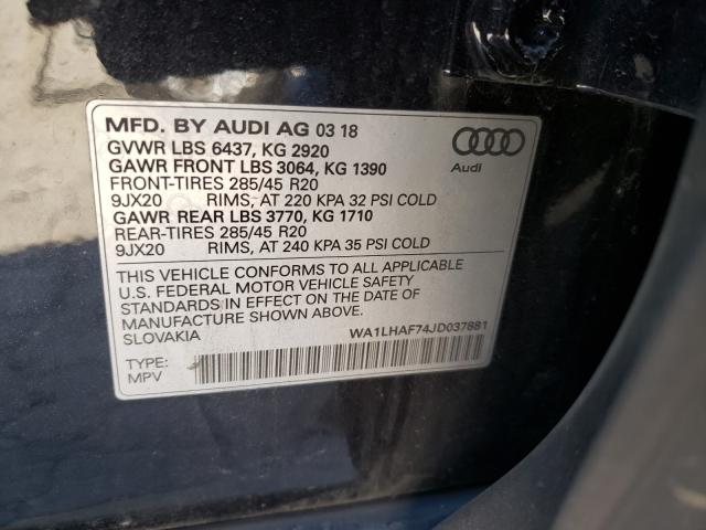 VIN WA1LHAF74JD037881 2018 Audi Q7, Premium Plus no.10