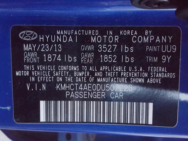 2013 HYUNDAI ACCENT GLS KMHCT4AE0DU507223