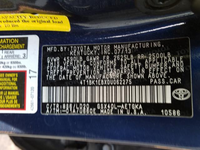 2013 TOYOTA AVALON BAS 4T1BK1EBXDU062275