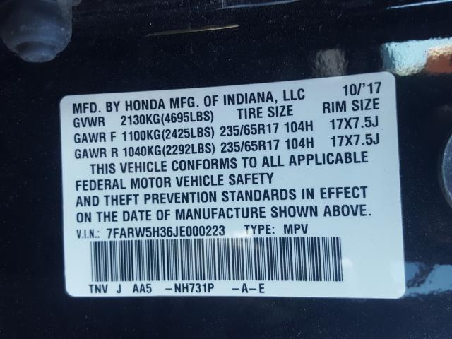 2018 HONDA CR-V LX 7FARW5H36JE000223