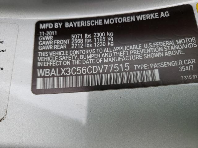 2012 BMW 650 I WBALX3C56CDV77515