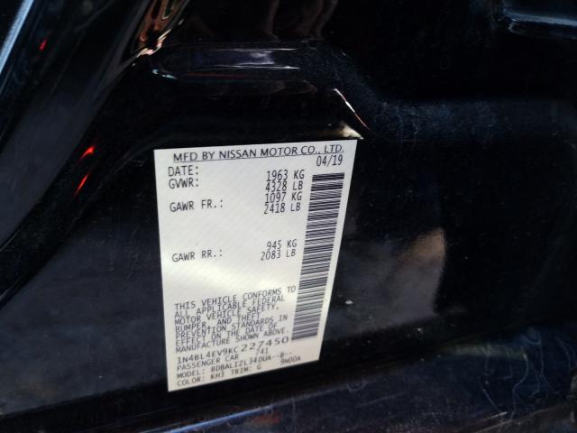 2019 NISSAN ALTIMA SL 1N4BL4EV9KC227450
