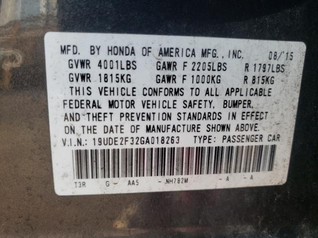 2016 ACURA ILX BASE W 19UDE2F32GA018263