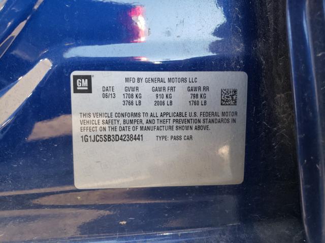 2013 CHEVROLET SONIC LT 1G1JC5SB3D4238441