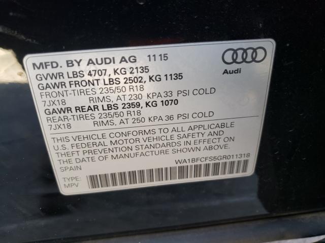 2016 AUDI Q3 PREMIUM WA1BFCFS5GR011318
