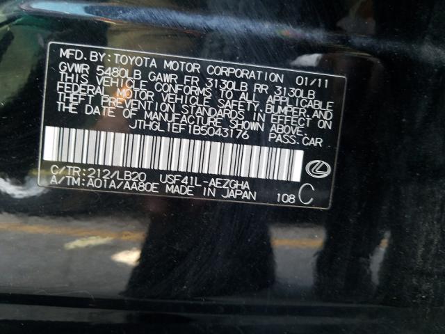 2011 LEXUS LS 460L JTHGL1EF1B5043176