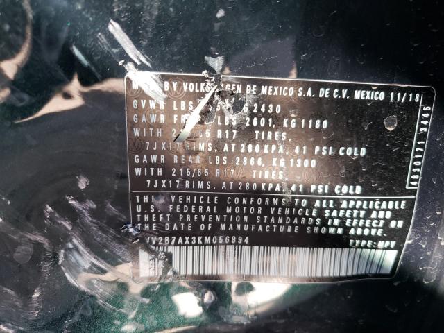 2019 VOLKSWAGEN TIGUAN SE 3VV2B7AX3KM056894