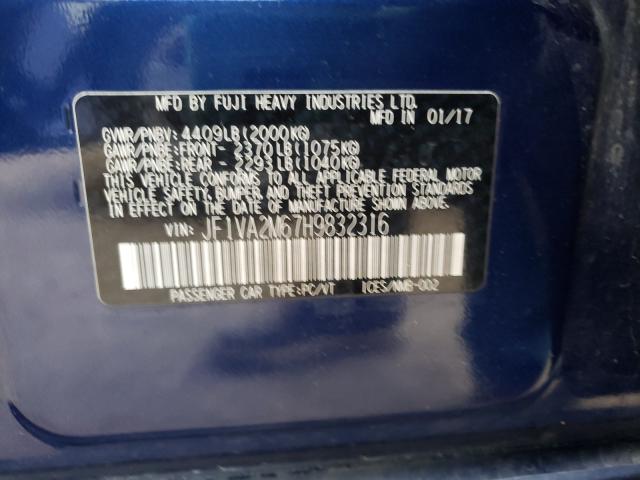 2017 SUBARU WRX STI JF1VA2M67H9832316