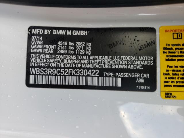 2015 BMW M4 WBS3R9C52FK330422