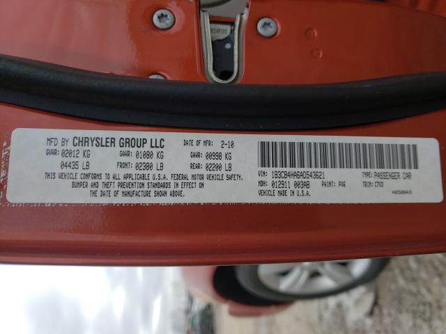 2010 DODGE CALIBER SX 1B3CB4HA6AD543621