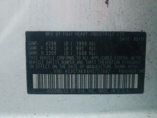 2017 SUBARU IMPREZA SP 4S3GTAK64H3721042
