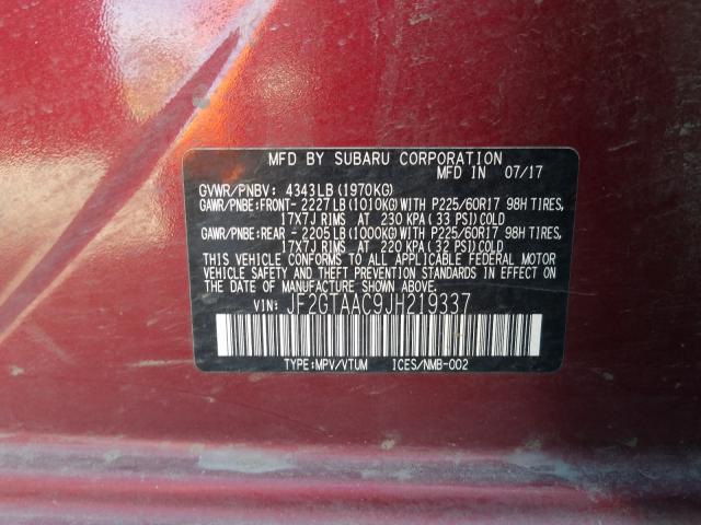 2018 SUBARU CROSSTREK JF2GTAAC9JH219337