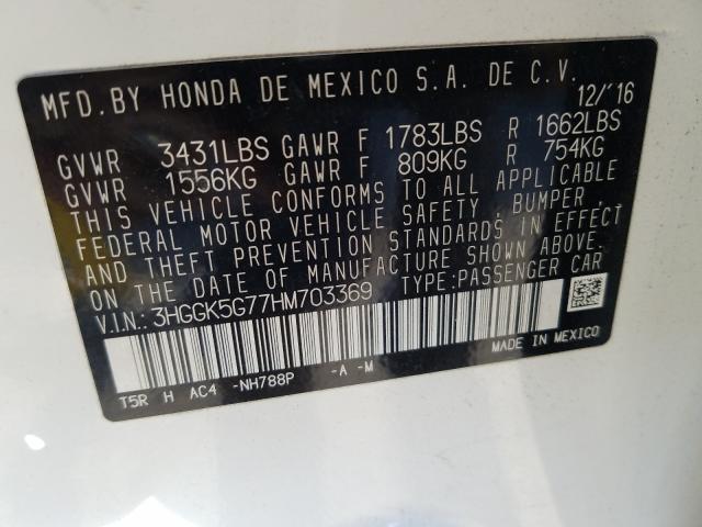 2017 HONDA FIT EX 3HGGK5G77HM703369