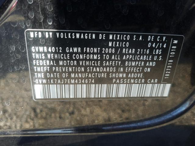 2014 VOLKSWAGEN JETTA BASE 3VW1K7AJ7EM434674