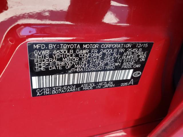 2016 LEXUS IS 200T JTHBA1D26G5017890