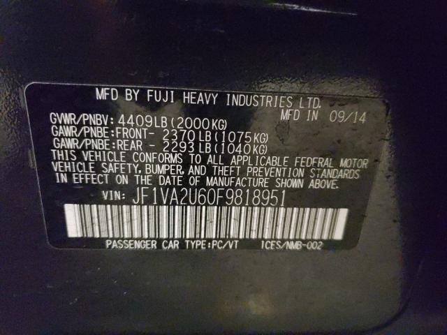 2015 SUBARU WRX STI LI JF1VA2U60F9818951