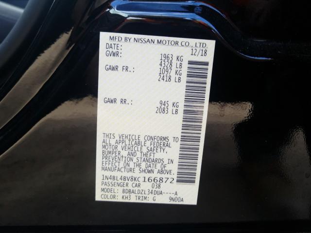 2019 NISSAN ALTIMA S 1N4BL4BV8KC166872