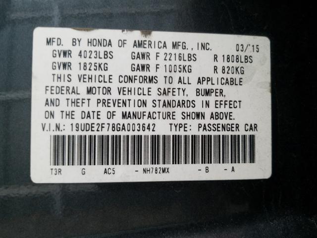 2016 ACURA ILX PREMIU 19UDE2F78GA003642