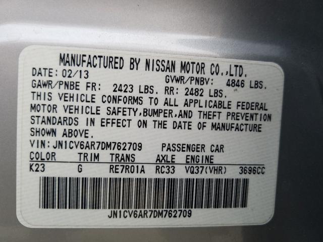2013 INFINITI G37 JN1CV6AR7DM762709