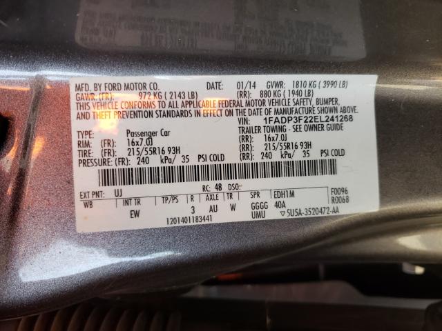 2014 FORD FOCUS 1FADP3F22EL241268