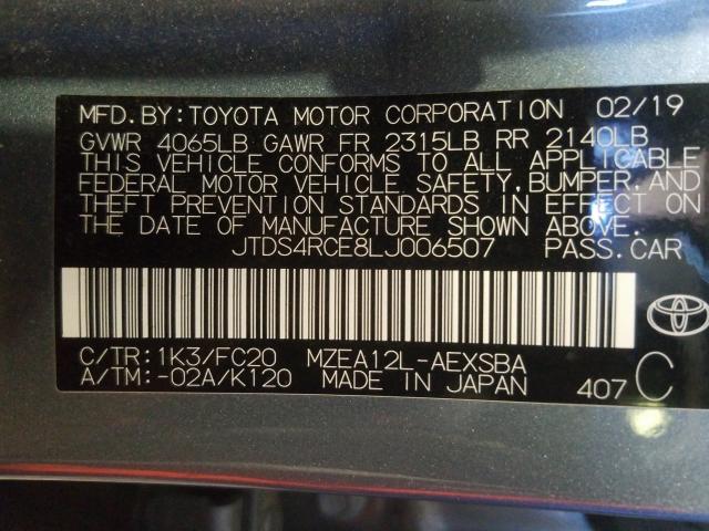 2020 TOYOTA COROLLA SE JTDS4RCE8LJ006507