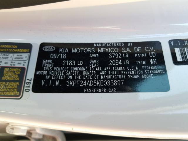2019 KIA FORTE FE 3KPF24AD5KE035897