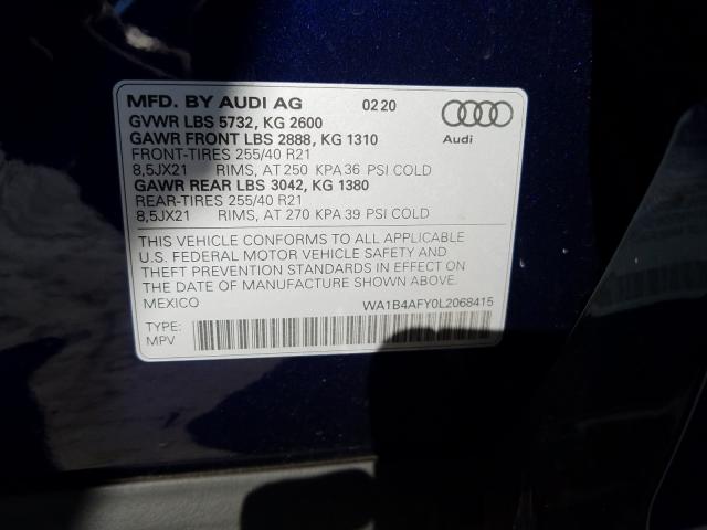 2020 AUDI SQ5 PREMIU WA1B4AFY0L2068415
