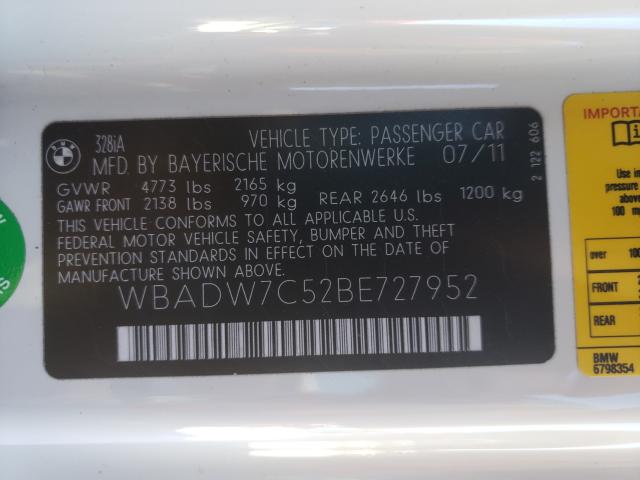 2011 BMW 328 I SULE WBADW7C52BE727952