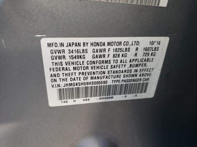 2017 HONDA FIT LX JHMGK5H59HS005590