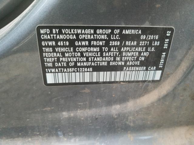 2015 VOLKSWAGEN PASSAT S - 1VWAT7A35FC122645