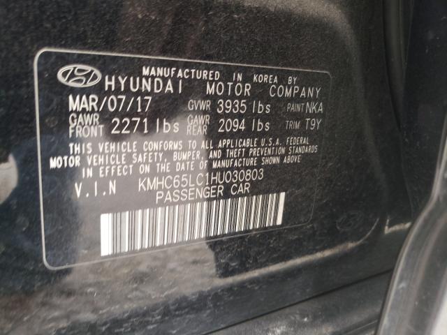 2017 HYUNDAI IONIQ BLUE KMHC65LC1HU030803