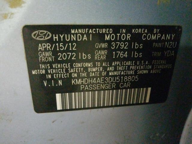 2013 HYUNDAI ELANTRA GL KMHDH4AE3DU518805