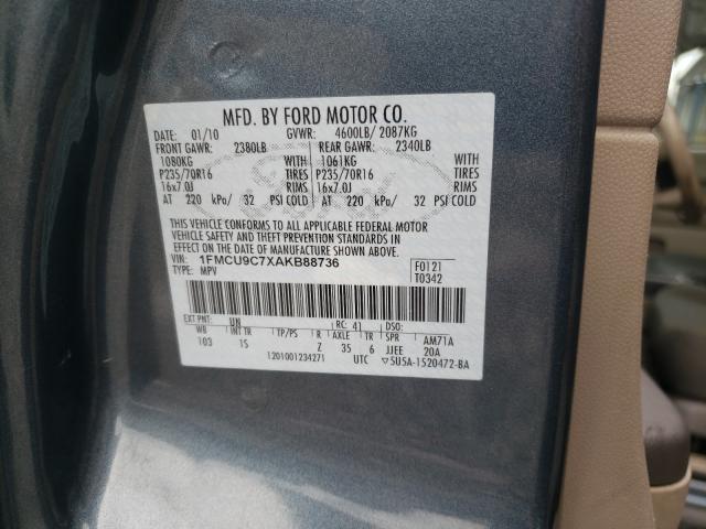 2010 FORD ESCAPE XLS 1FMCU9C7XAKB88736