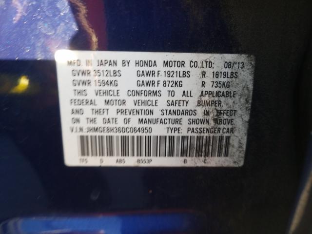 2013 HONDA FIT JHMGE8H36DC064950