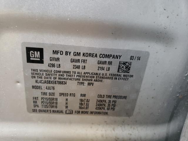 2014 BUICK ENCORE KL4CJASBXEB706834