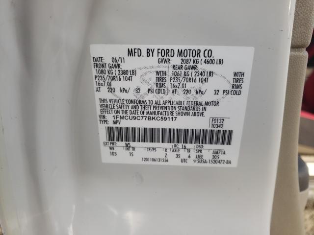 2011 FORD ESCAPE XLS 1FMCU9C77BKC59117