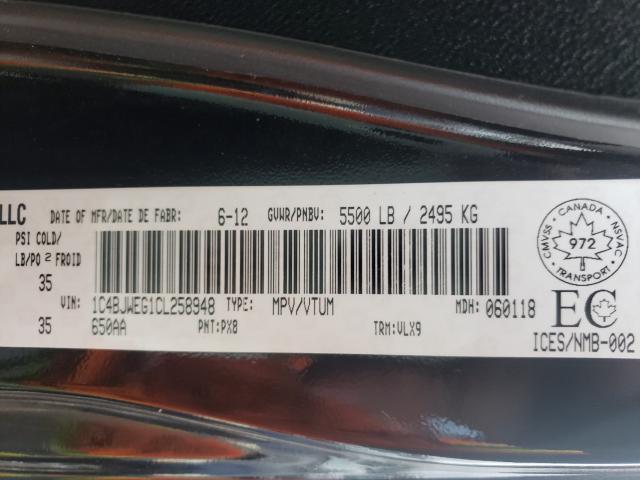 2012 JEEP WRANGLER U 1C4BJWEG1CL258948