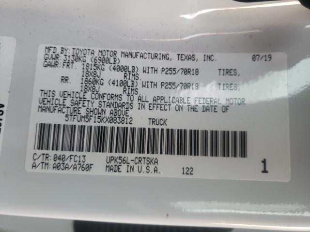 2019 TOYOTA TUNDRA DOU 5TFUM5F15KX083812