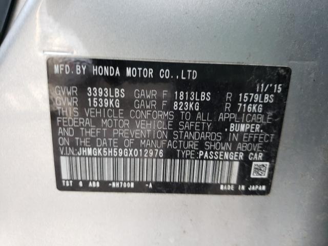 2016 HONDA FIT LX JHMGK5H59GX012976