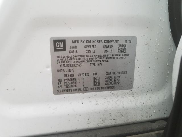 2020 CHEVROLET TRAX LS KL7CJKSB5LB055537