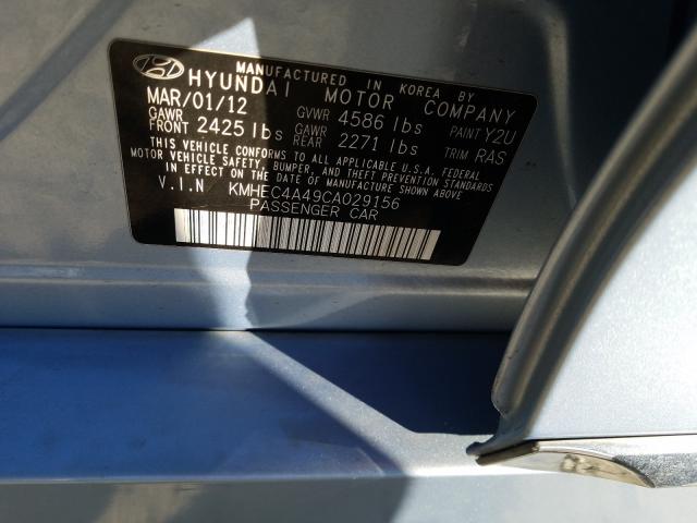 2012 HYUNDAI SONATA HYB KMHEC4A49CA029156