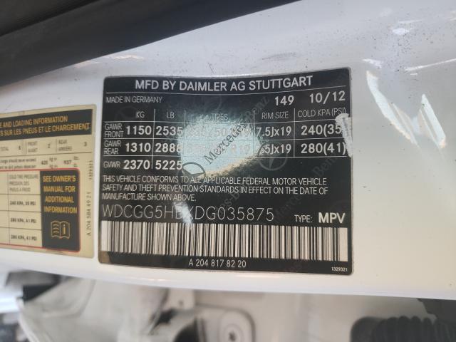 2013 MERCEDES-BENZ GLK 350 WDCGG5HBXDG035875