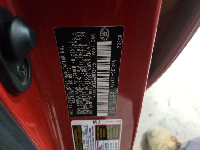 2010 TOYOTA CAMRY BASE 4T1BF3EK6AU032735
