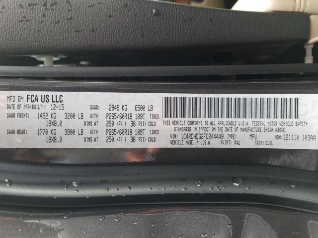2015 DODGE DURANGO LI 1C4RDHDG2FC244449