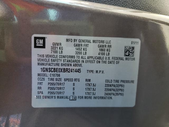 2011 CHEVROLET TAHOE C150 1GNSCBE0XBR241445