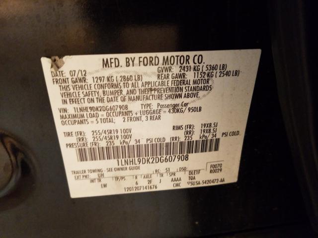 2013 LINCOLN MKS 1LNHL9DK2DG607908