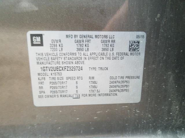 2015 GMC SIERRA K15 1GTV2UECXFZ329724